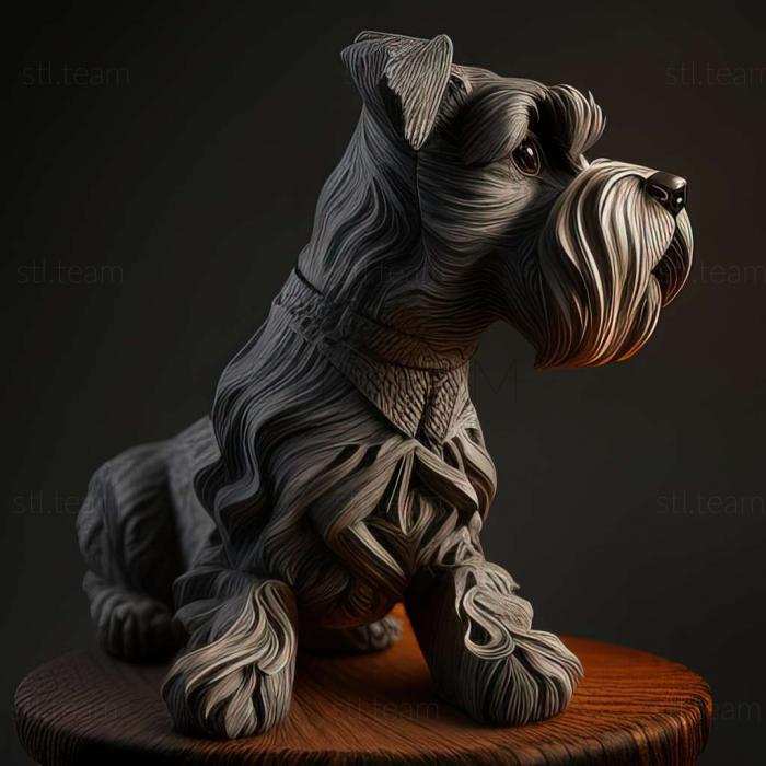 3D model Zwergschnauzer dog (STL)